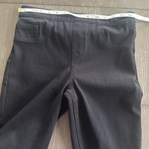 SPANX Jean-ish Pull On Ankle Leggings Black Denim Comfortable Women's Size M EUC - Picture 6 of 14
